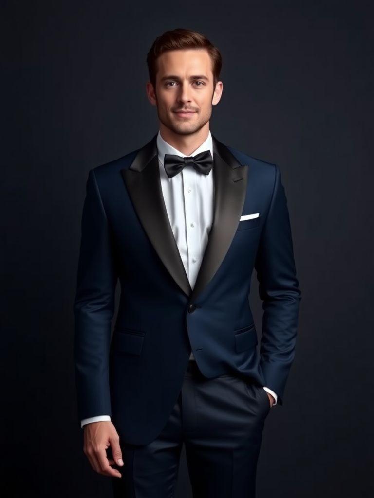 Midnight blue dinner suit